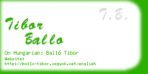 tibor ballo business card