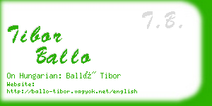 tibor ballo business card